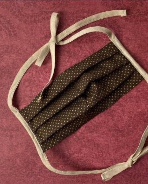 Dotted Chic Pleated Cotton Mask with Tie back behind the head elasix - AlSundus