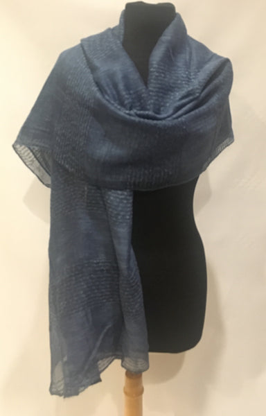 Striped midnight Blue scarf shawl hijab turban - AlSundus